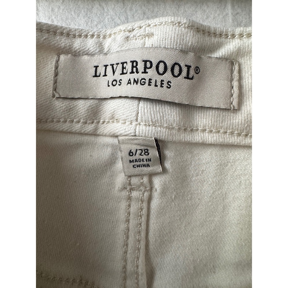 Liverpool Los Angeles Hannah Wide Leg Crop Jeans Cream Off-White Size 6/28 - Picture 7 of 11